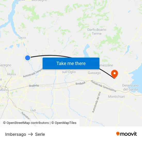 Imbersago to Serle map