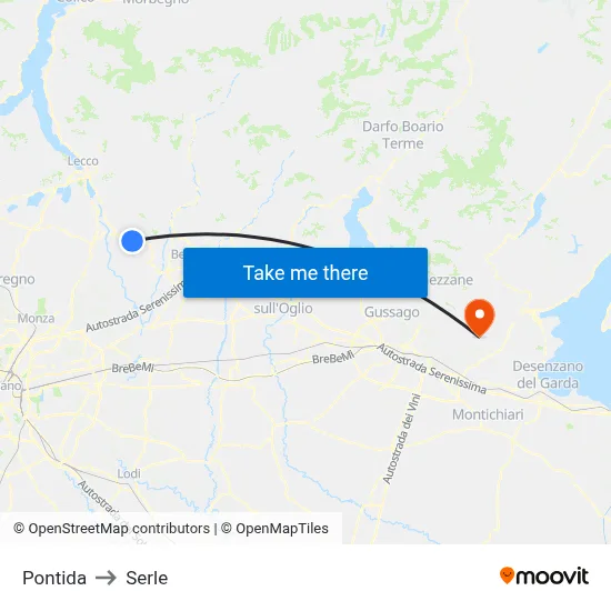 Pontida to Serle map