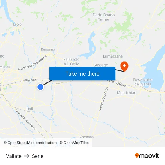 Vailate to Serle map