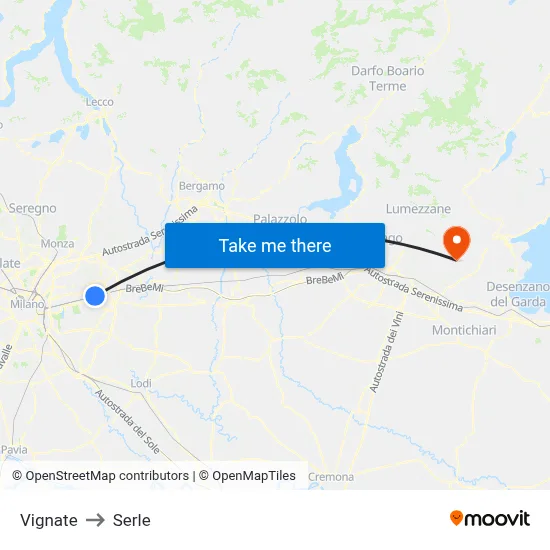 Vignate to Serle map