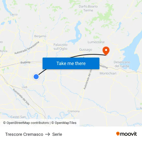 Trescore Cremasco to Serle map