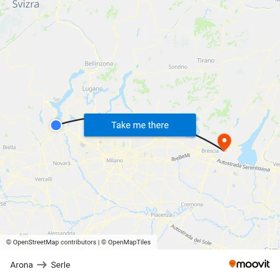 Arona to Serle map