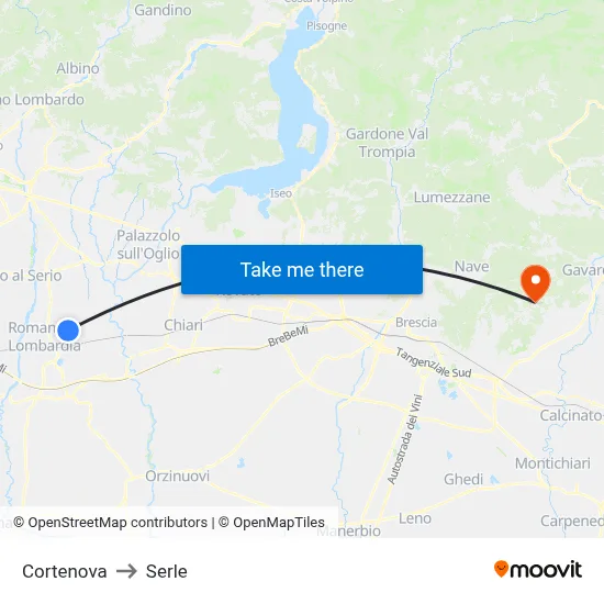 Cortenova to Serle map