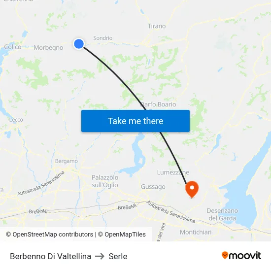 Berbenno Di Valtellina to Serle map