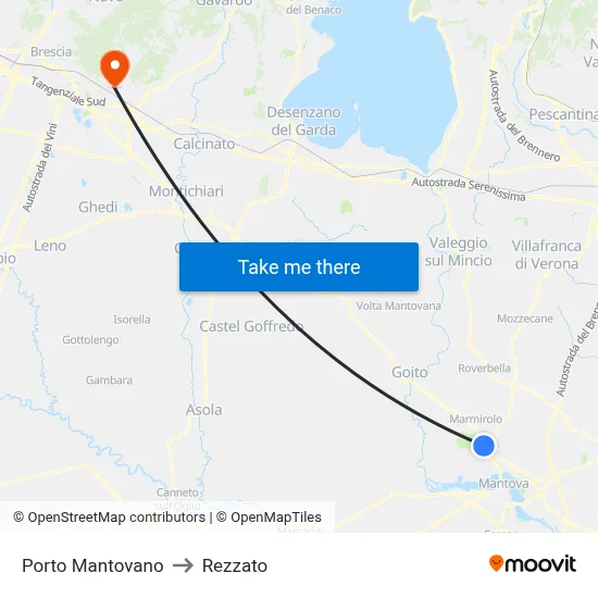 Porto Mantovano to Rezzato map
