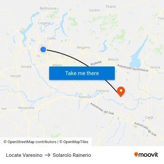 Locate Varesino to Solarolo Rainerio map