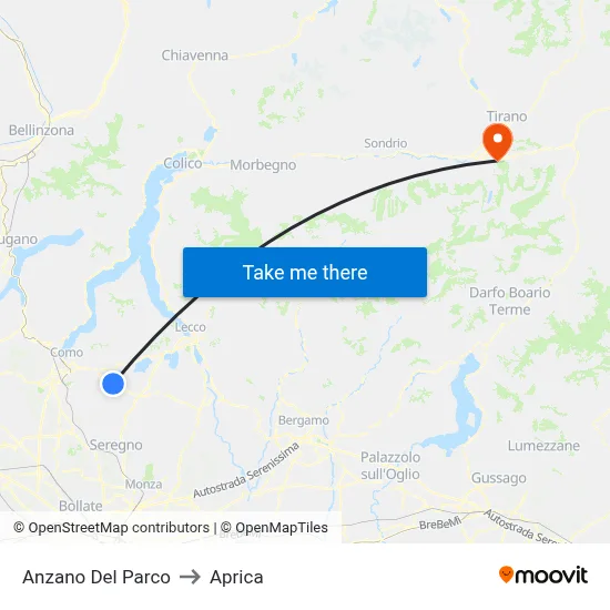 Anzano Del Parco to Aprica map