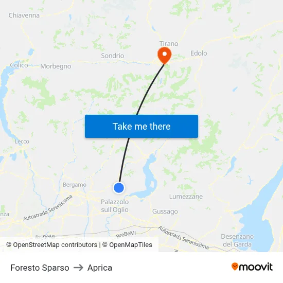 Foresto Sparso to Aprica map
