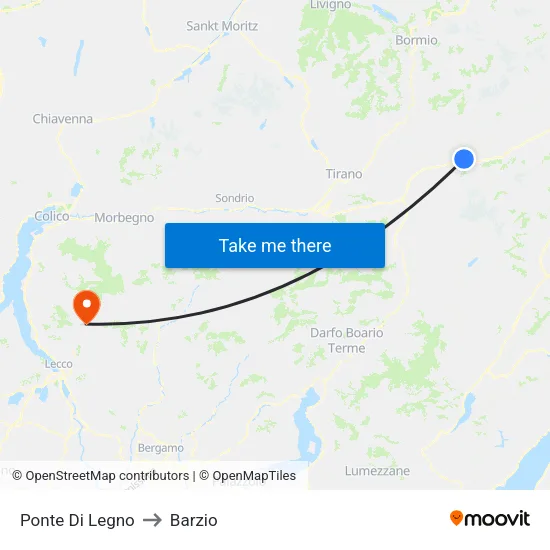 Wooden Bridge to Barzio map