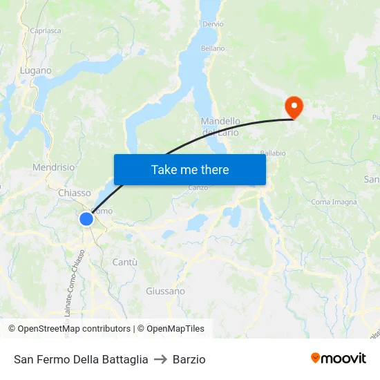 San Fermo Della Battaglia to Barzio map