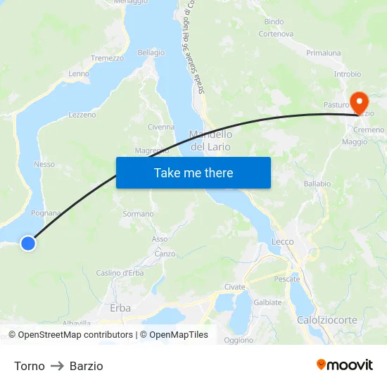 Torno to Barzio map