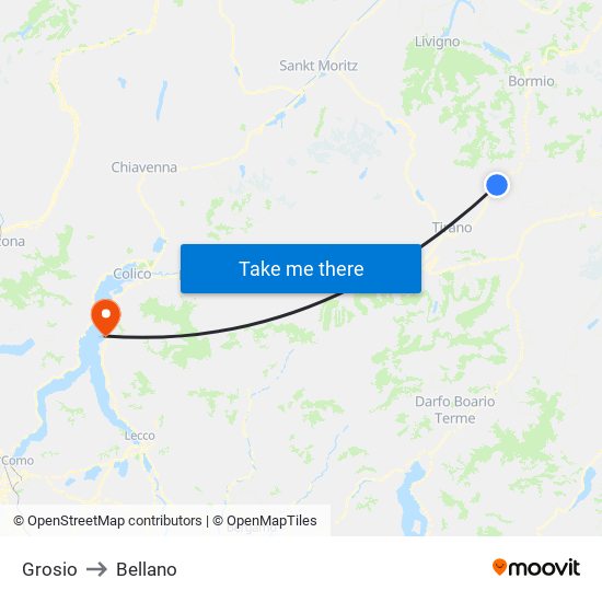 Grosio to Bellano map