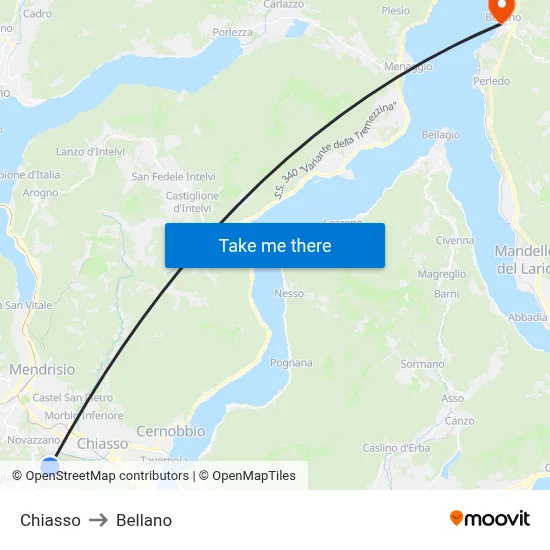 Chiasso to Bellano map