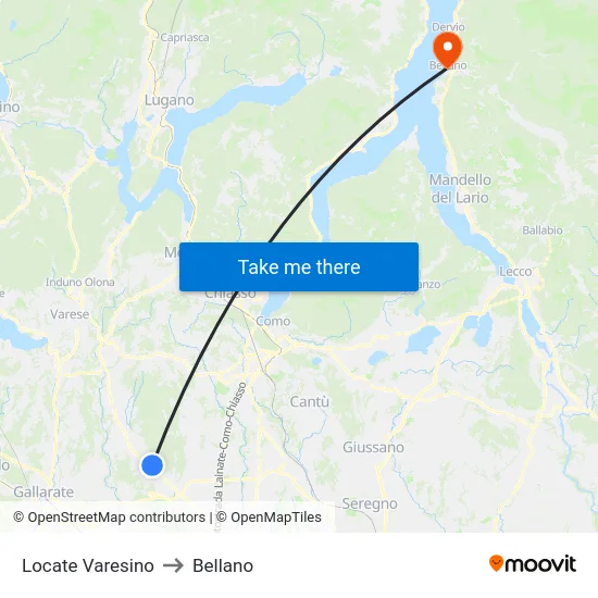 Locate Varesino to Bellano map