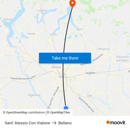 Sant'Alessio con Vialone to Bellano map