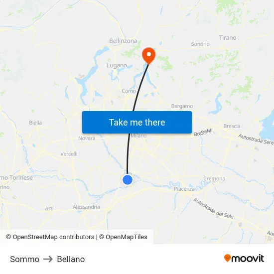 Sommo to Bellano map