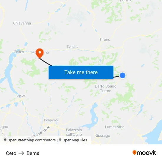 Ceto to Bema map