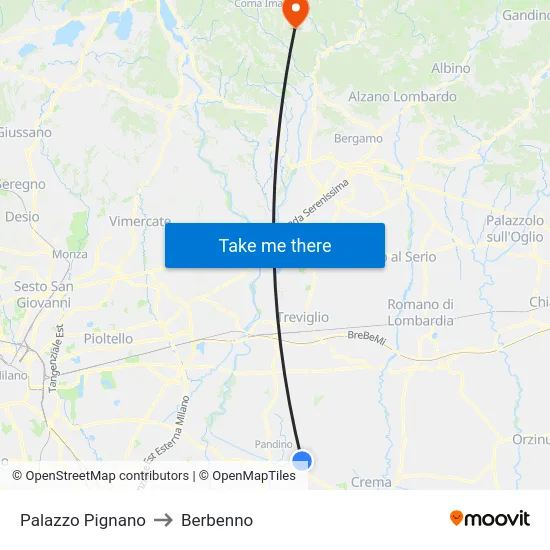 Palazzo Pignano to Berbenno map