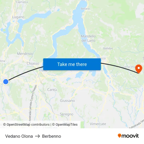 Vedano Olona to Berbenno map