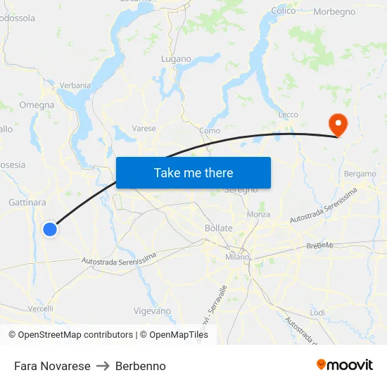 Fara Novarese to Berbenno map