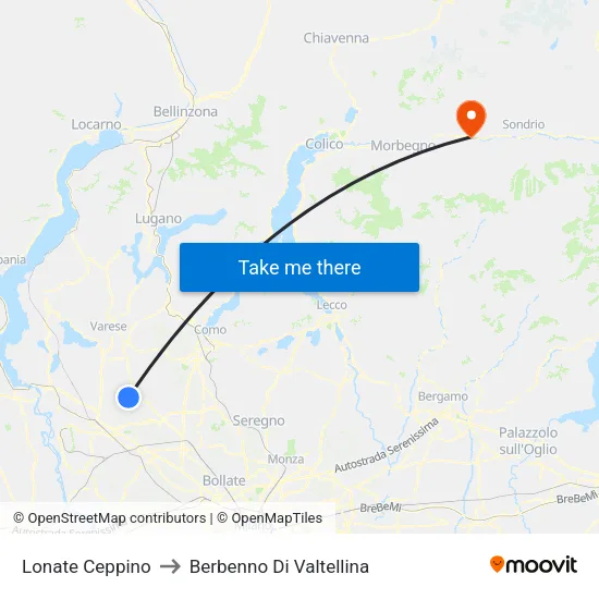 Lonate Ceppino to Berbenno Di Valtellina map