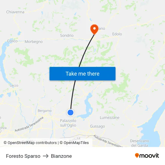 Foresto Sparso to Bianzone map