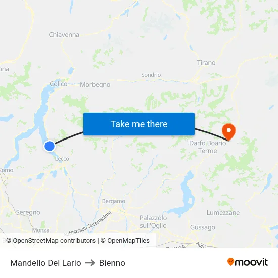 Mandello Del Lario to Bienno map