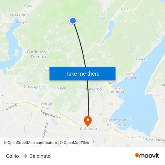 Collio to Calcinato map