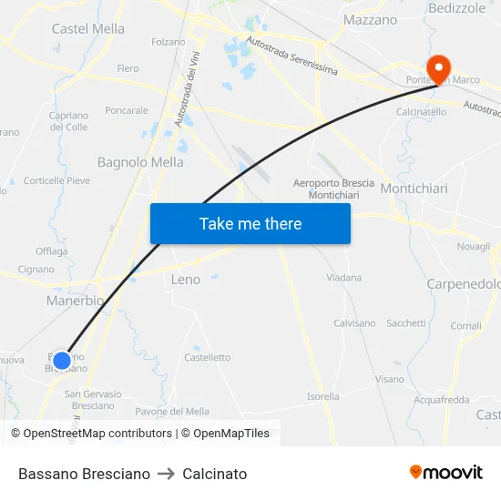Bassano Bresciano to Calcinato map