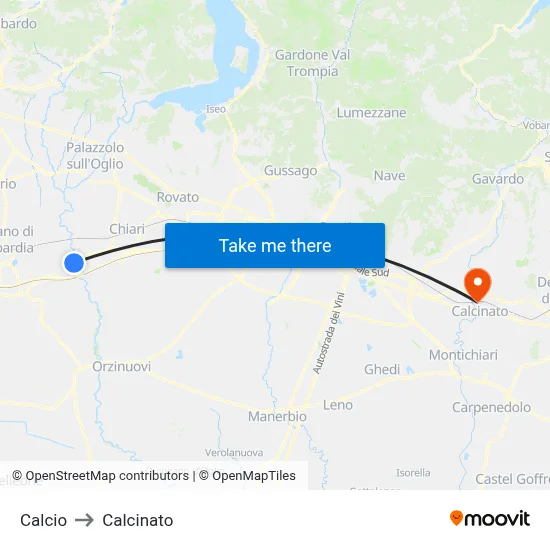 Soccer to Calcinato map