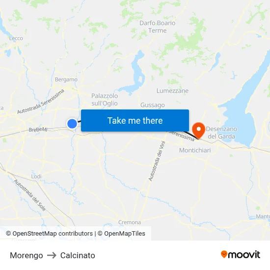 Morengo to Calcinato map