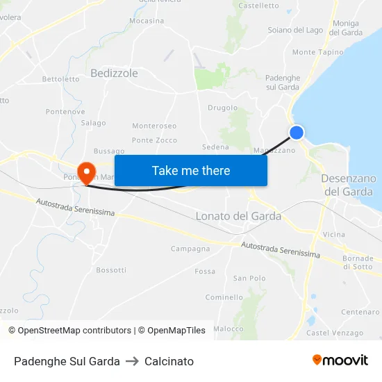 Padenghe Sul Garda to Calcinato map