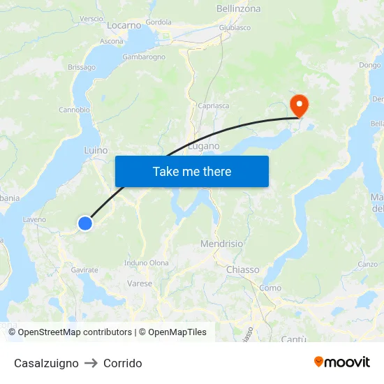 Casalzuigno to Corrido map