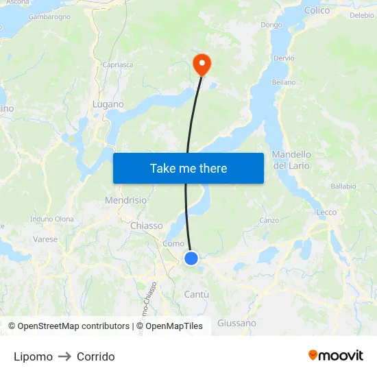 Lipomo to Corrido map