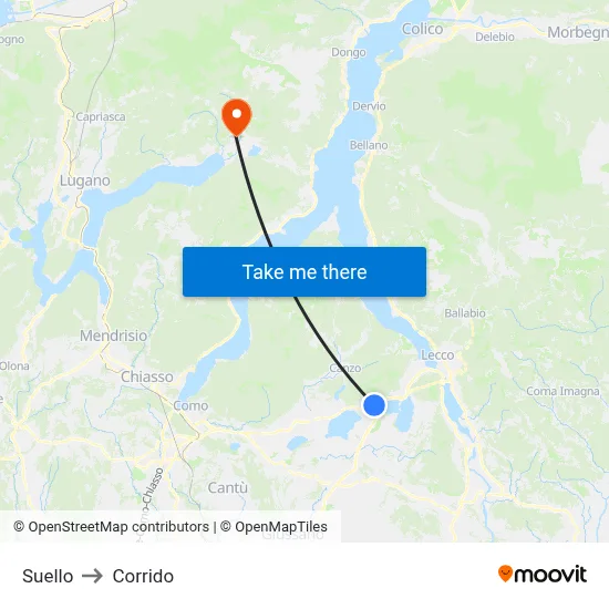 Suello to Corrido map