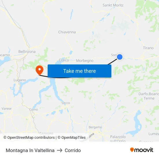 Montagna In Valtellina to Corrido map