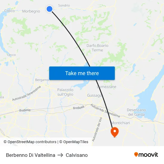 Berbenno Di Valtellina to Calvisano map