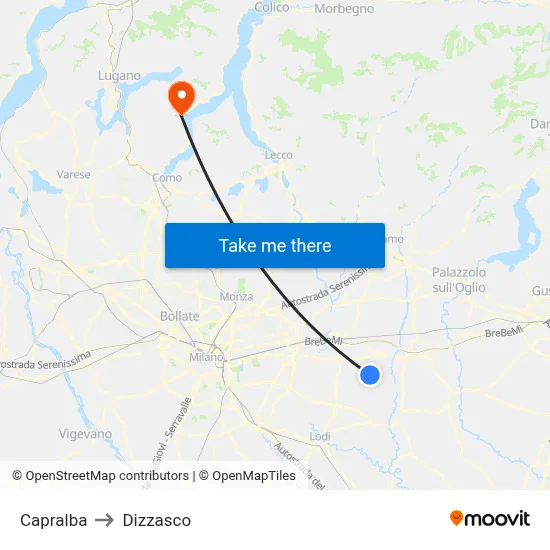 Capralba to Dizzasco map