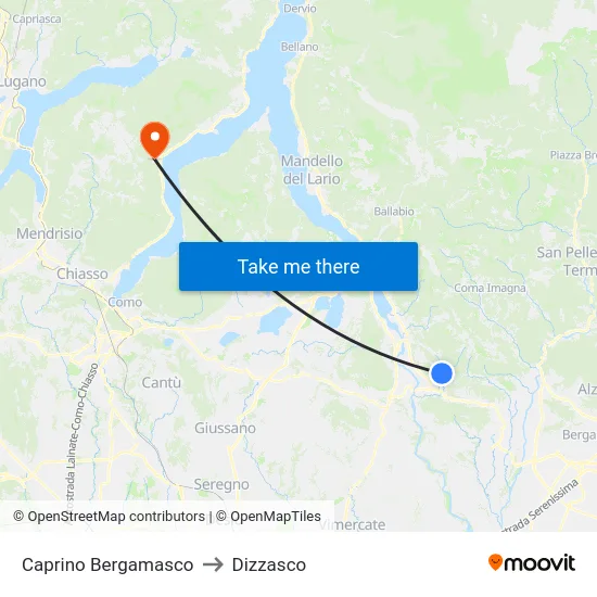 Caprino Bergamasco to Dizzasco map