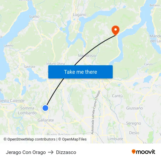 Jerago con Orago to Dizzasco map