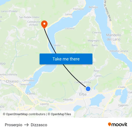 Proserpio to Dizzasco map