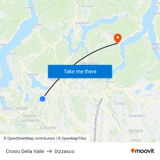 Crosio Della Valle to Dizzasco map