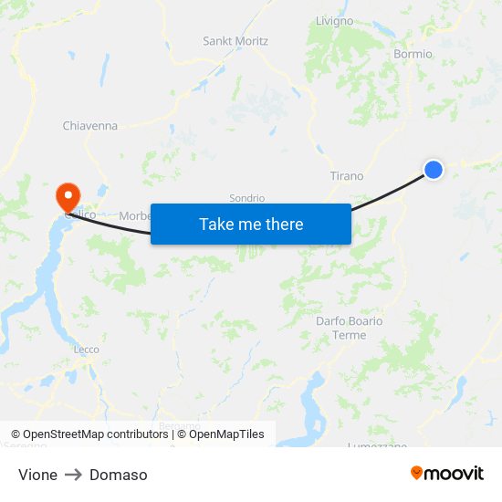 Vione to Domaso map
