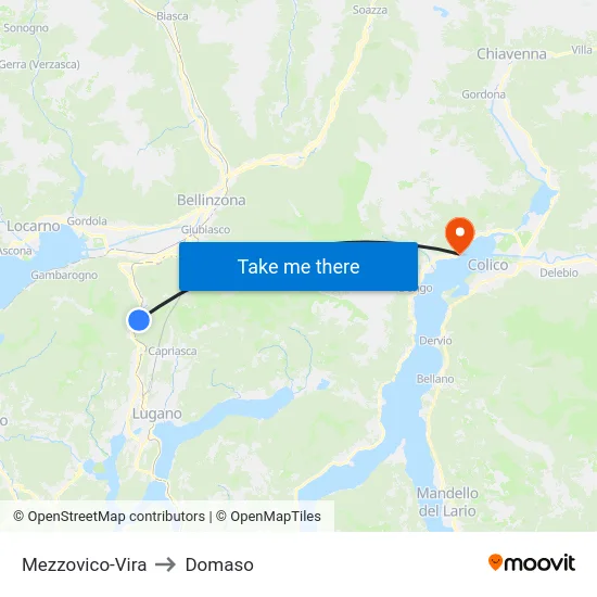 Mezzovico-Vira to Domaso map