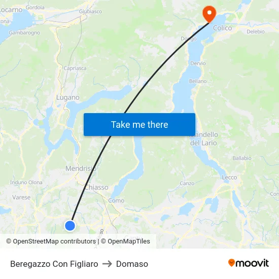 Beregazzo Con Figliaro to Domaso map