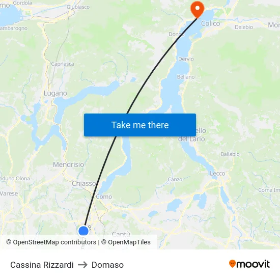Cassina Rizzardi to Domaso map
