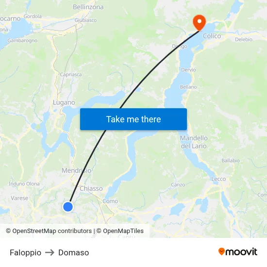 Faloppio to Domaso map