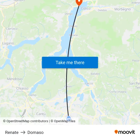 Renate to Domaso map