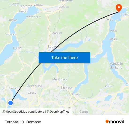 Ternate to Domaso map