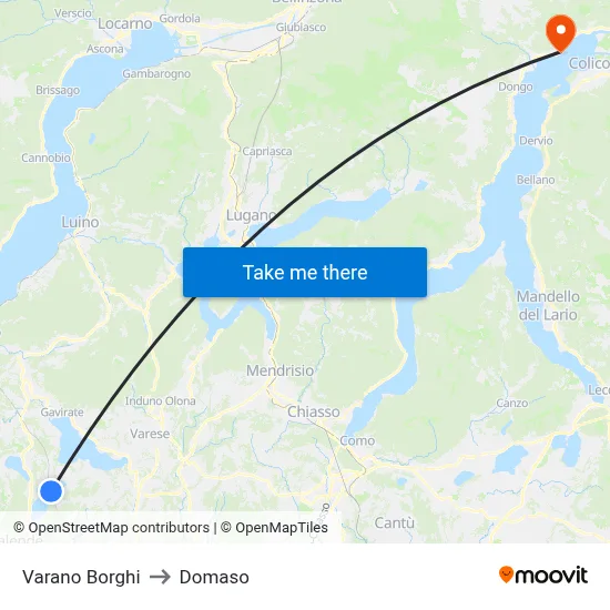 Varano Borghi to Domaso map